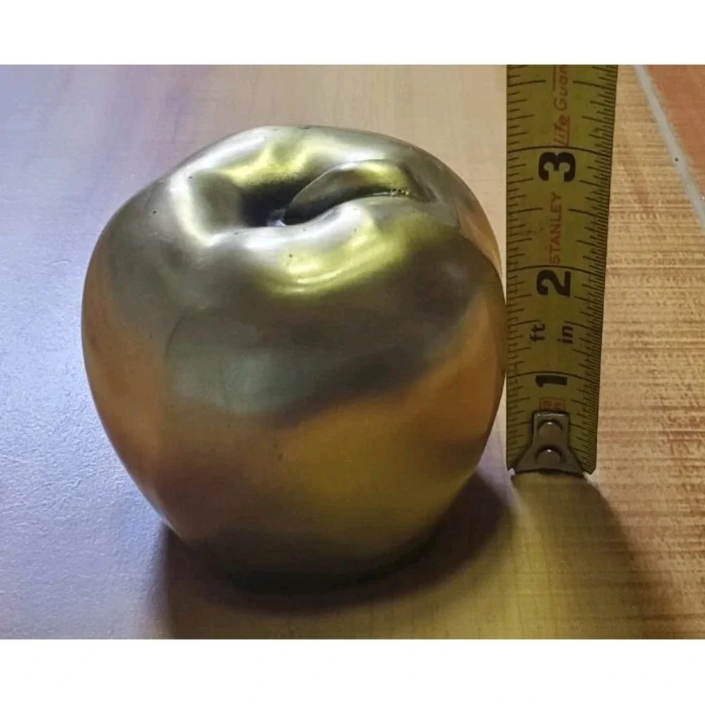 Vintage‎ Brass Apple Figurine Paperweight 3